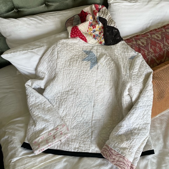 Handmade Patchwork Quilt Overcoat | patchwork quilt coat | hand made | vintage - Picture 3 of 7